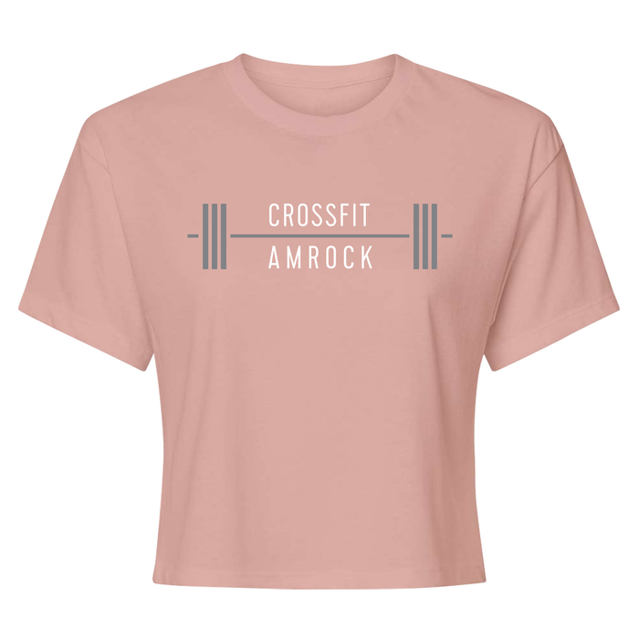 CrossFit AMROCK Barbell Gray Womens - Crop Top T-Shirt