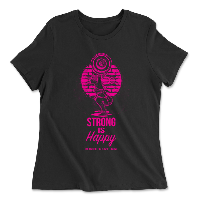 BeachSide CrossFit Strong Is Happy Womens - Relaxed Jersey T-Shirt