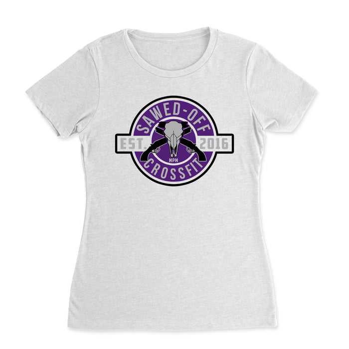 Sawed-Off CrossFit - Purple - Womens - T-Shirt