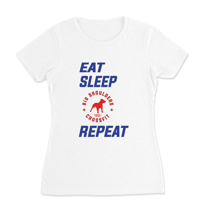Big Shoulders CrossFit Eat Sleep Repeat - Womens - T-Shirt
