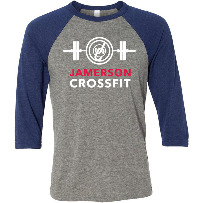 Jamerson CrossFit - 100 - Barbell White Red - Men's Baseball T-Shirt