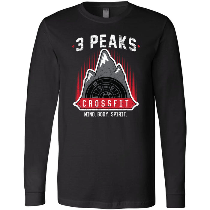 3 Peak CrossFit - 100 - Stacked 3501 - Men's Long Sleeve T-Shirt