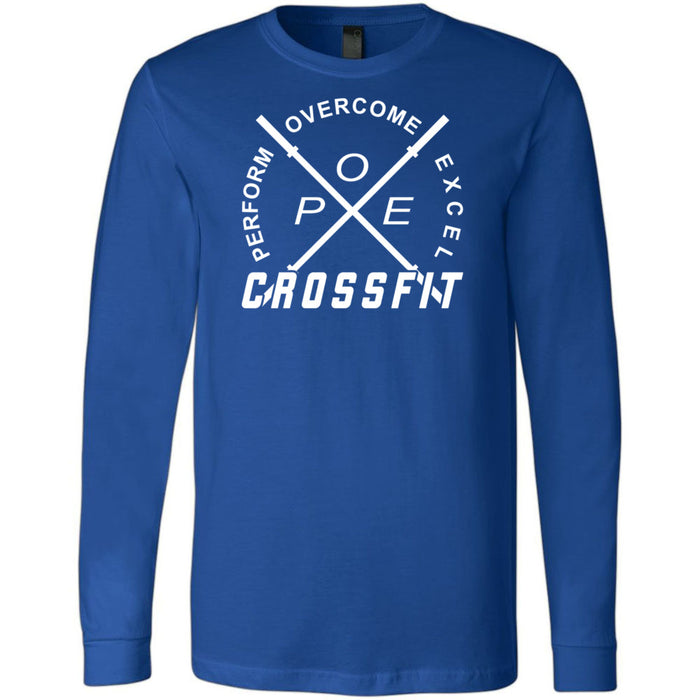 Perform Overcome Excel CrossFit - 100 - White 3501 - Men's Long Sleeve T-Shirt