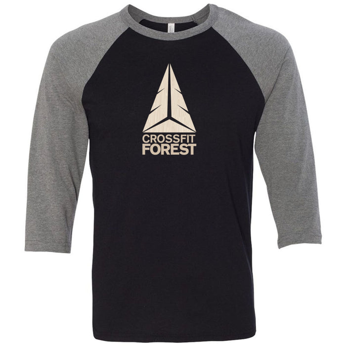 CrossFit Forest - 100 - Wood Grain Pale - Men's Baseball T-Shirt