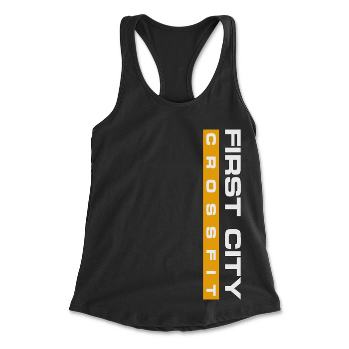 First City CrossFit Vertical Yellow Womens - Tank Top
