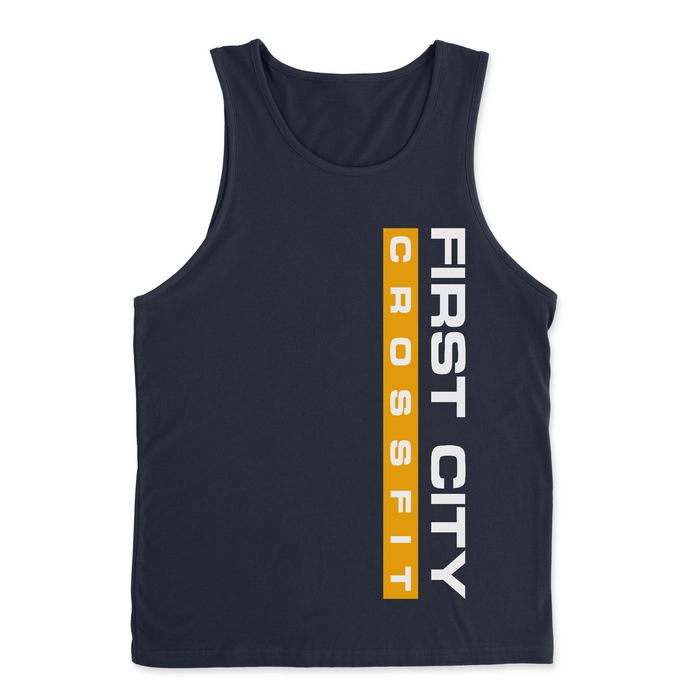 First City CrossFit Vertical Yellow Mens - Tank Top