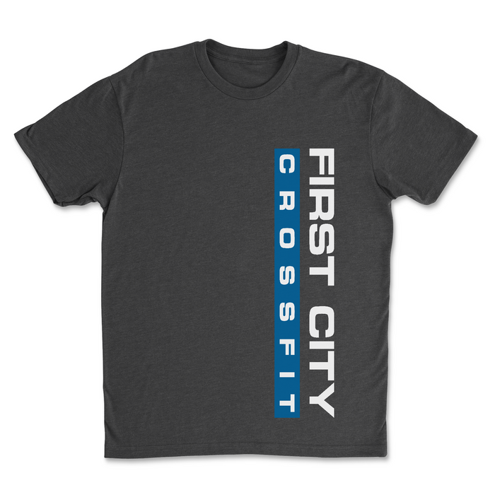 First City CrossFit Vertical Blue Mens - T-Shirt