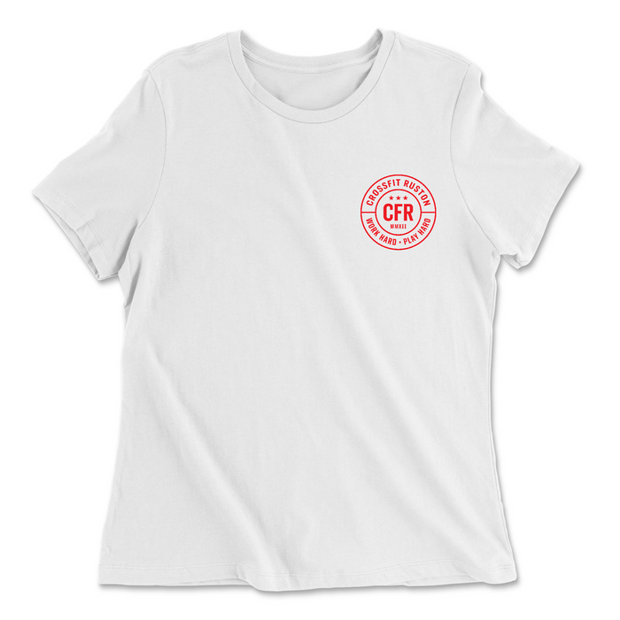 CrossFit Ruston Work Hard (Red) Womens - Relaxed Jersey T-Shirt
