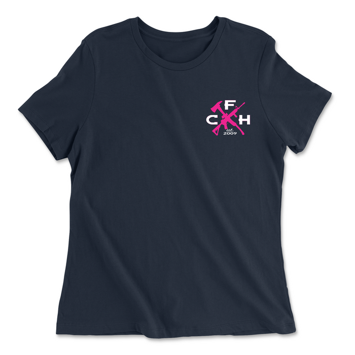 CrossFit Hanford Pocket Pink Womens - Relaxed Jersey T-Shirt
