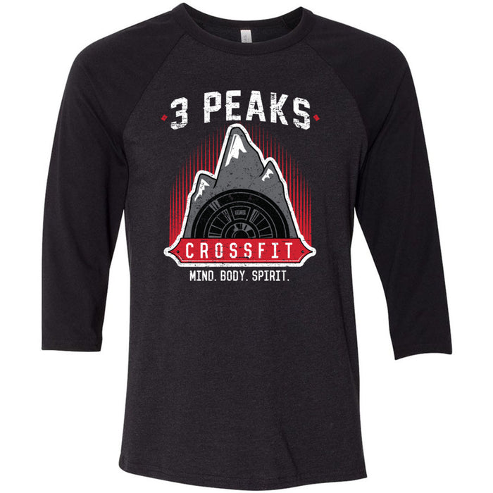 3 Peak CrossFit - 100 - Stacked - Men's Baseball T-Shirt
