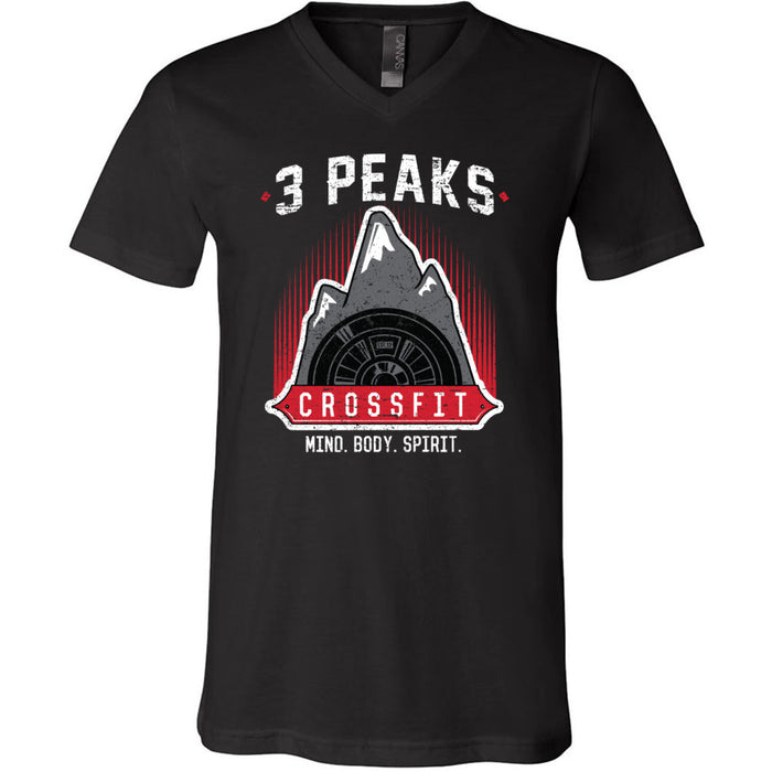 3 Peak CrossFit - 100 - Stacked - Men's V-Neck T-Shirt
