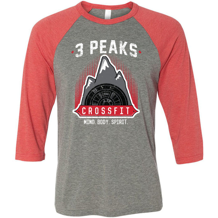 3 Peak CrossFit - 100 - Stacked - Men's Baseball T-Shirt