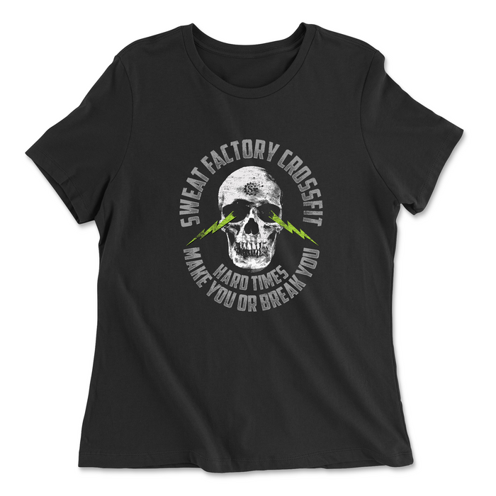 Sweat Factory CrossFit - Skull and Lightning Womens - Relaxed Jersey T-Shirt