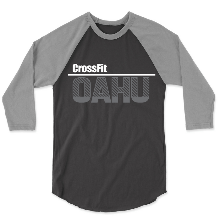 CrossFit Oahu HI White Gray - Mens - 3/4 Sleeve