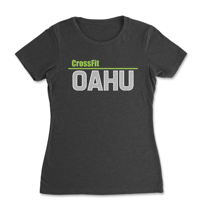 CrossFit Oahu  Fittest White Green - Womens - T-Shirt