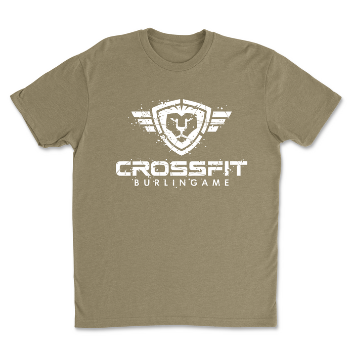 CrossFit Burlingame Distressed (White) - Mens - T-Shirt