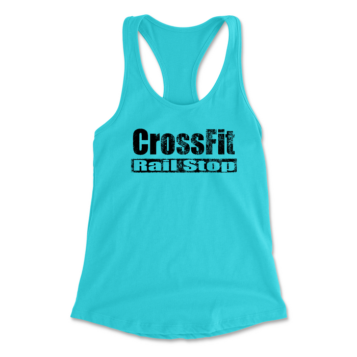 CrossFit Rail Stop Distressed (Black) Womens - Tank Top