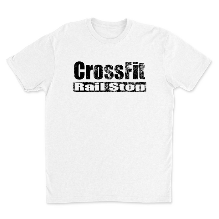 CrossFit Rail Stop Distressed (Black) Mens - T-Shirt