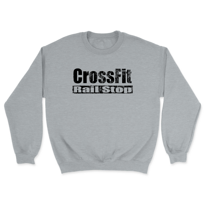 CrossFit Rail Stop Distressed (Black) Mens - Midweight Sweatshirt