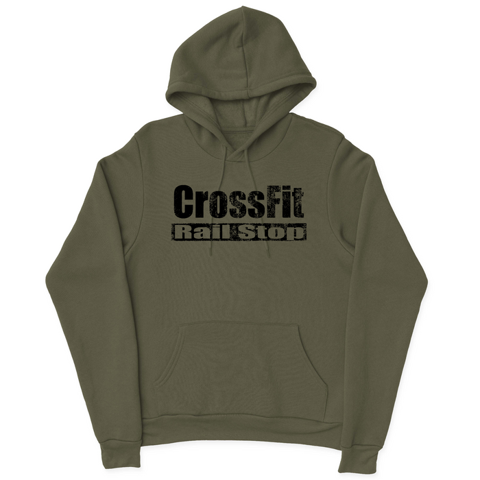 CrossFit Rail Stop Distressed (Black) Mens - Hoodie