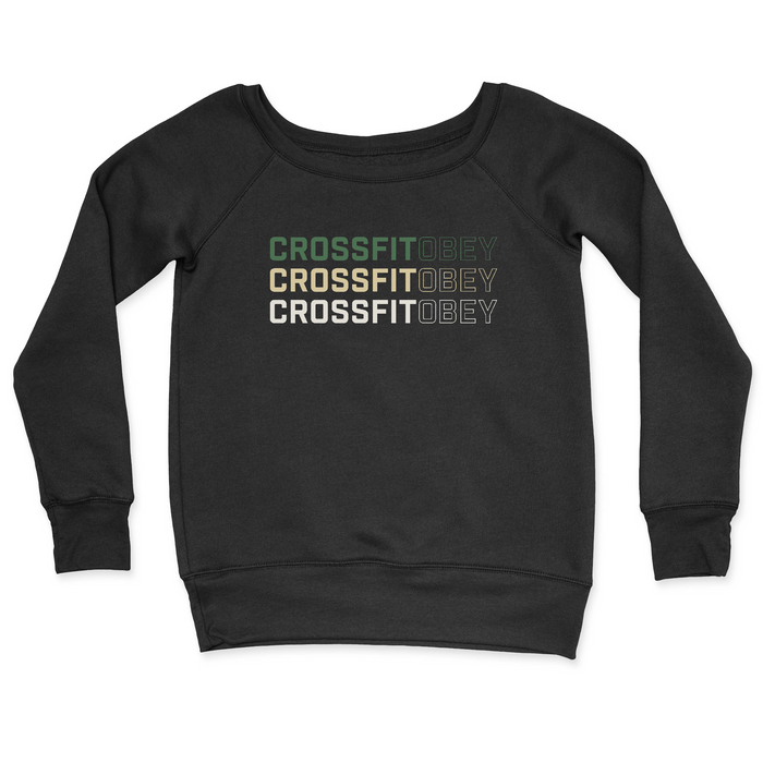CrossFit Obey Green and Gold Womens - CrewNeck