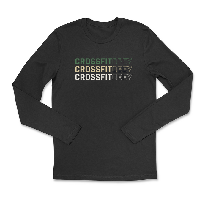 CrossFit Obey Green and Gold Mens - Long Sleeve