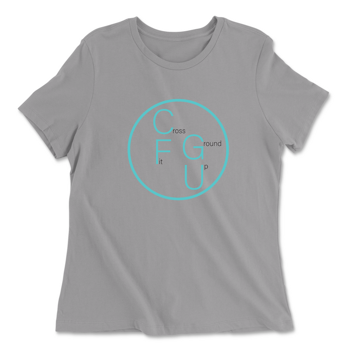 CrossFit Ground Up Circle (Blue) Womens - Relaxed Jersey T-Shirt