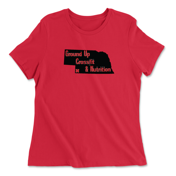 CrossFit Ground Up Nebraska (Black) Womens - Relaxed Jersey T-Shirt