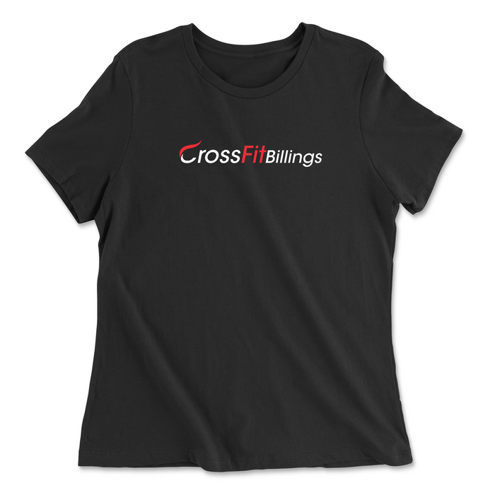 CrossFit Billings Standard (White) Womens - Relaxed Jersey T-Shirt