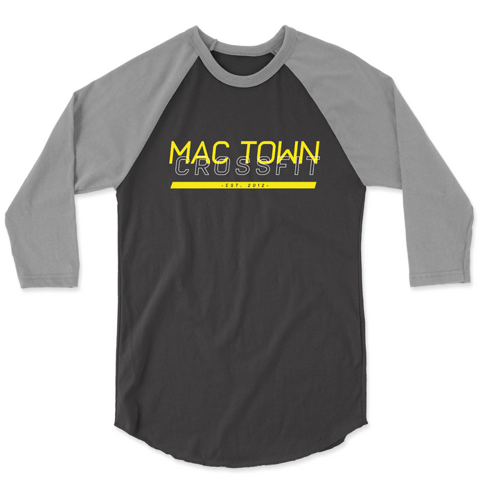 Mac Town CrossFit Black and Yellow Mens - 3/4 Sleeve