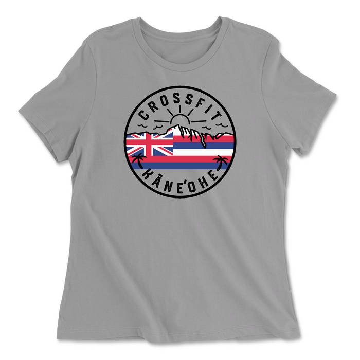 CrossFit Kaneohe Flag Womens - Relaxed Jersey T-Shirt