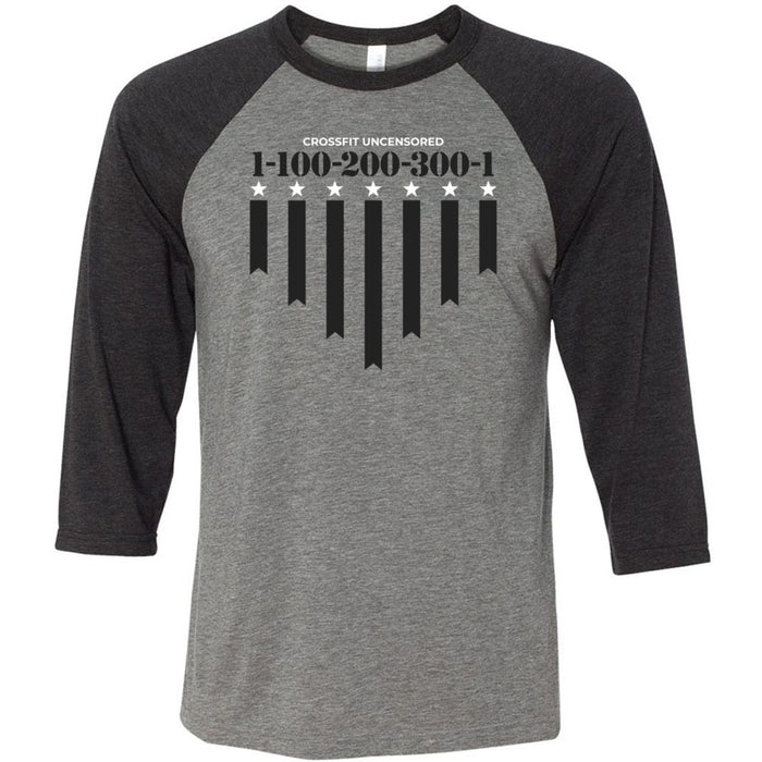 CrossFit Uncensored - 100 - 1-100-200-300-1 - Men's Baseball T-Shirt