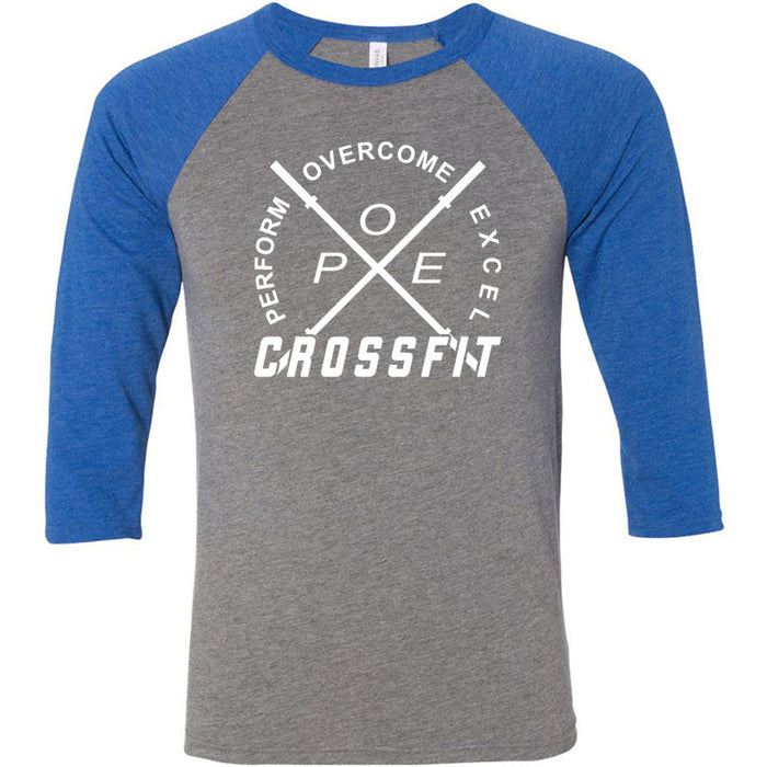 Perform Overcome Excel CrossFit - 100 - White - Men's Baseball T-Shirt