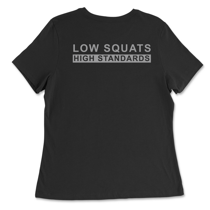 CrossFit Palo Alto Low Squats (Gray) Womens - Relaxed Jersey T-Shirt