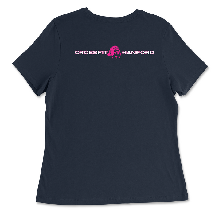 CrossFit Hanford Pocket Pink Womens - Relaxed Jersey T-Shirt