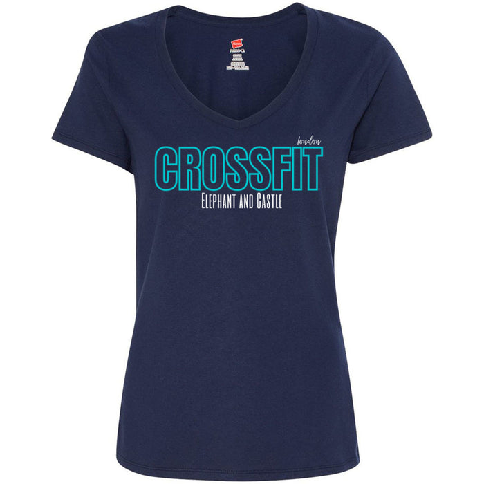 CrossFit Elephant and Castle - 200 - Teal Women's V-Neck T-Shirt