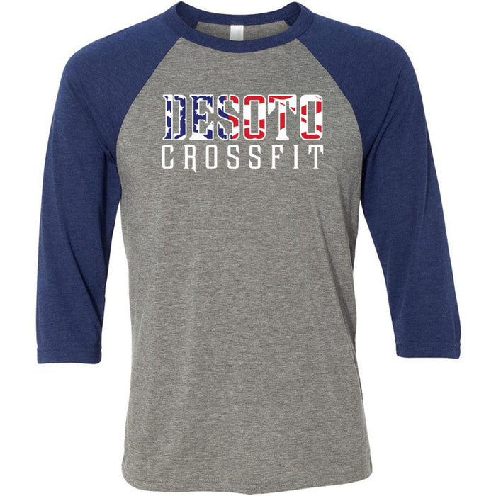 DeSoto CrossFit - 100 - Flag - Men's Baseball T-Shirt