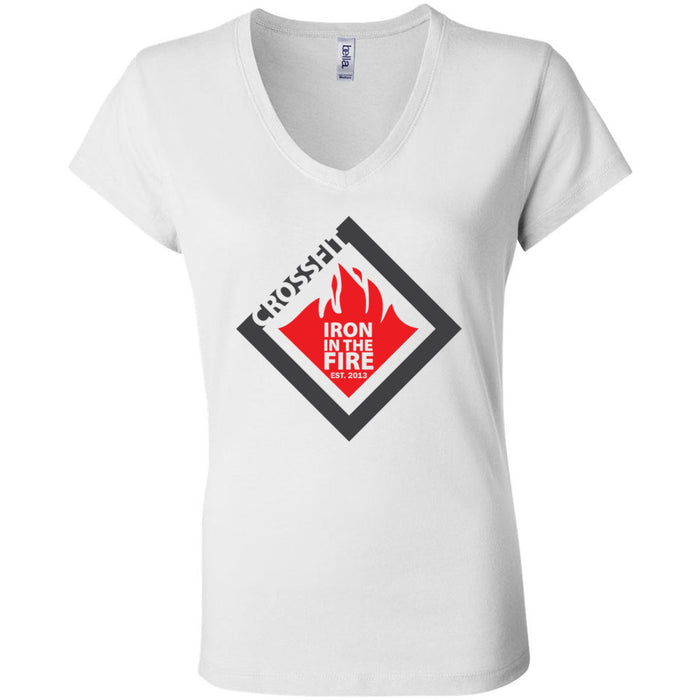 CrossFit Iron in the Fire - 100 - Standard - Women's V-Neck T-Shirt