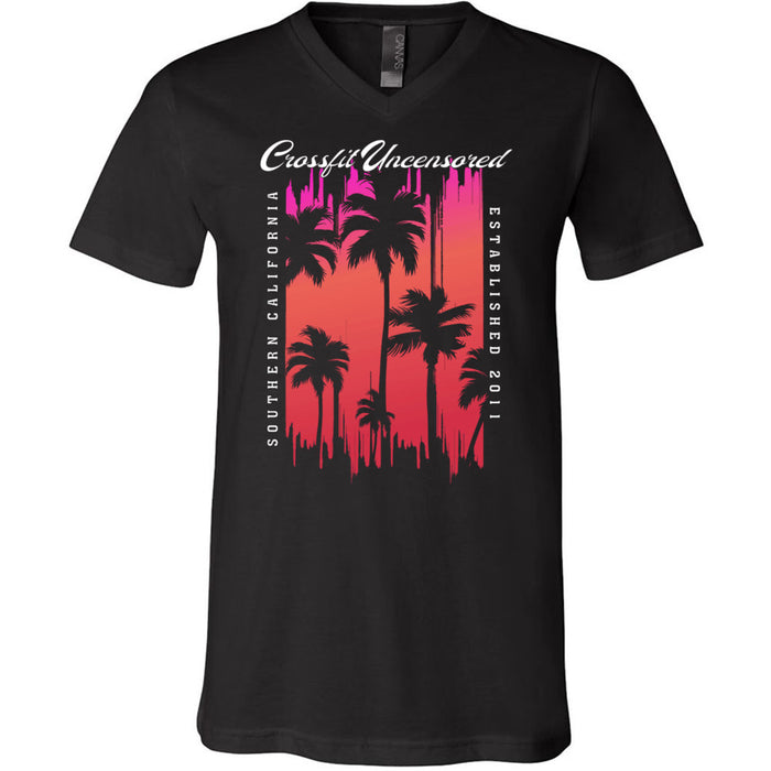 CrossFit Uncensored - 100 - Summer (Palm Tree) - Men's V-Neck T-Shirt