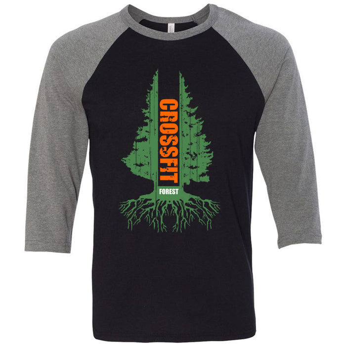 CrossFit Forest - 100 - Split - Men's Baseball T-Shirt