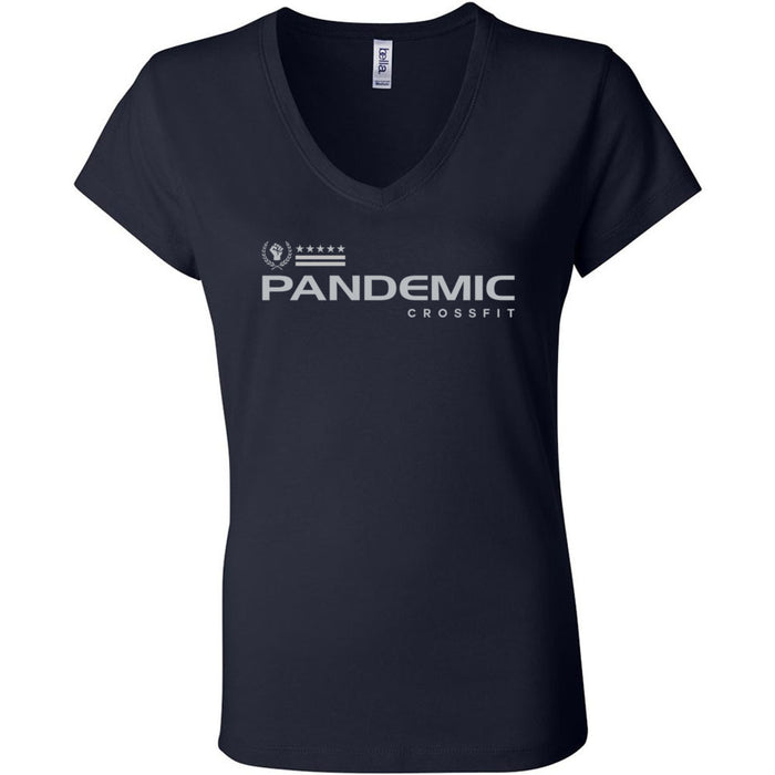 CrossFit Pandemic - 200 - Gray - Women's V-Neck T-Shirt