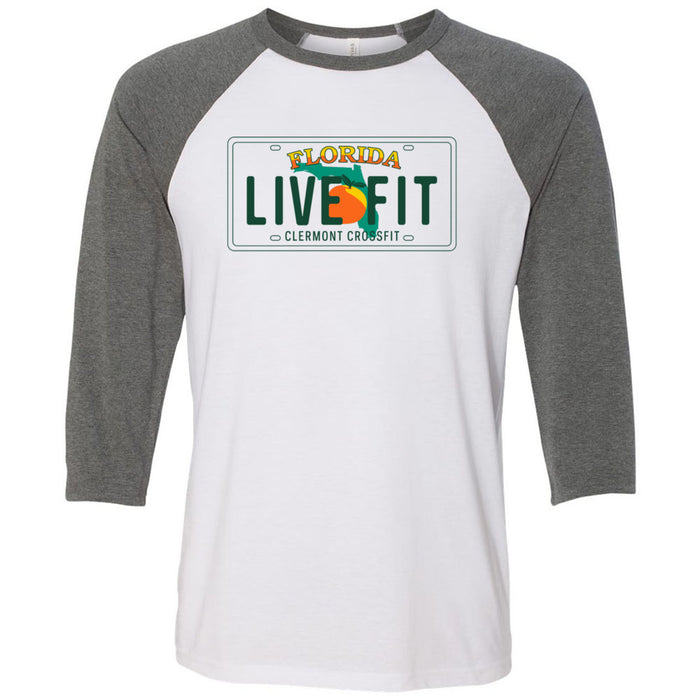 Clermont CrossFit - 100 - License Plate - Men's Three-Quarter Sleeve