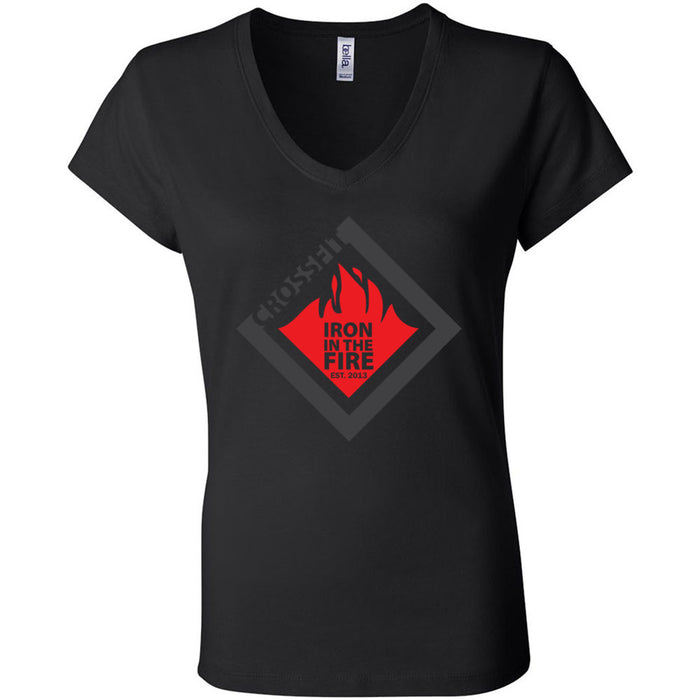 CrossFit Iron in the Fire - 100 - Standard - Women's V-Neck T-Shirt