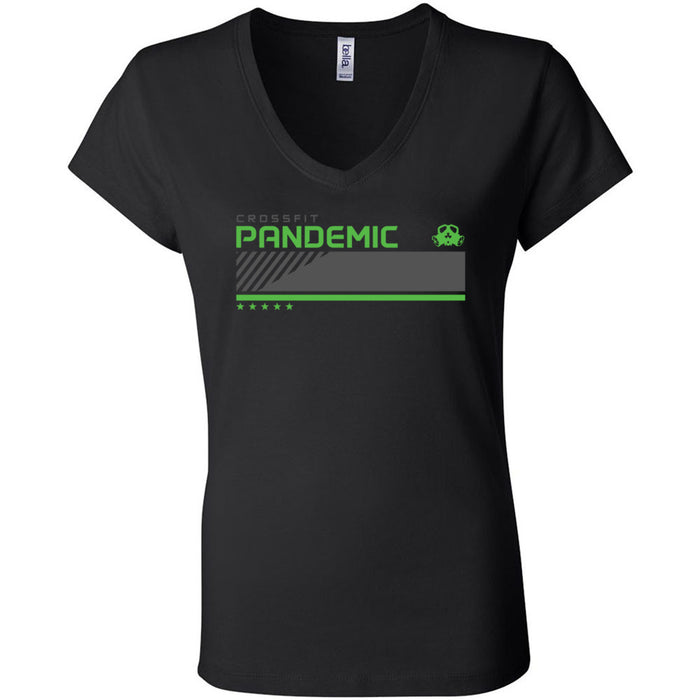 CrossFit Pandemic - 200 - Green - Women's V-Neck T-Shirt