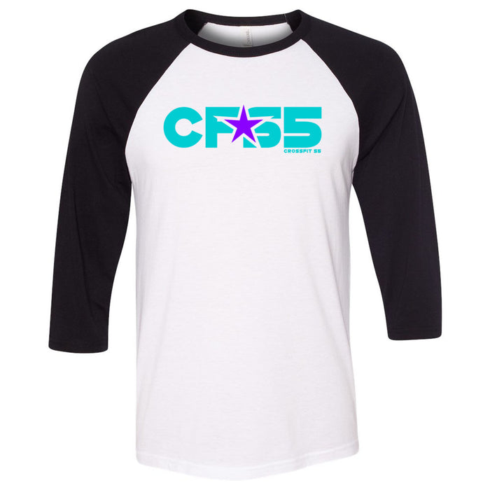 CrossFit S5 - 100 - Cyan Star - Men's Baseball T-Shirt