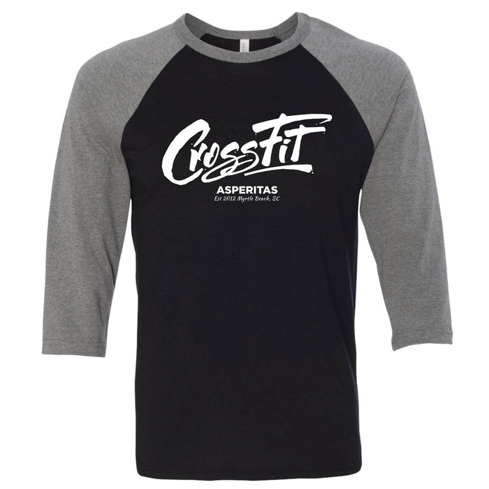 CrossFit Asperitas Cursive - Men's Baseball T-Shirt
