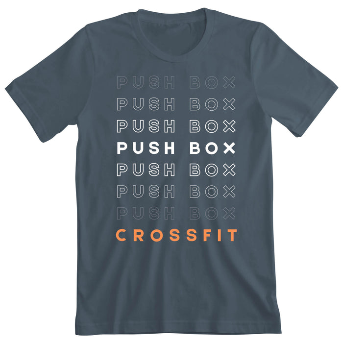PUSH Box CrossFit - 100 - Stacked - Men's T-Shirt