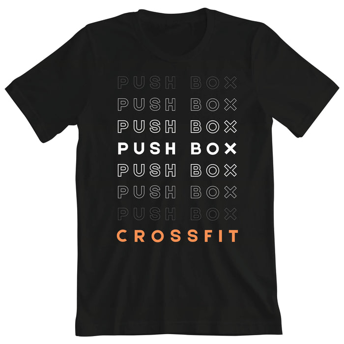 PUSH Box CrossFit - 100 - Stacked - Men's T-Shirt