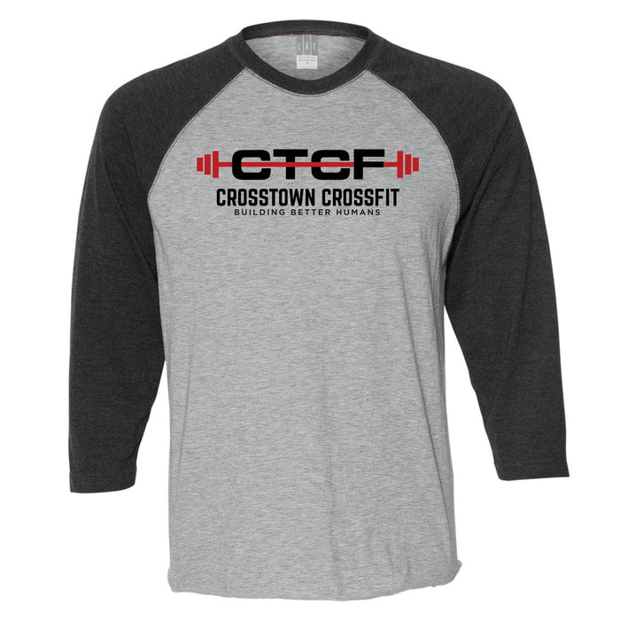 Crosstown CrossFit Barbell - Men's Baseball T-Shirt