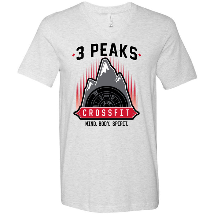 3 Peak CrossFit - 100 - Stacked - Men's V-Neck T-Shirt
